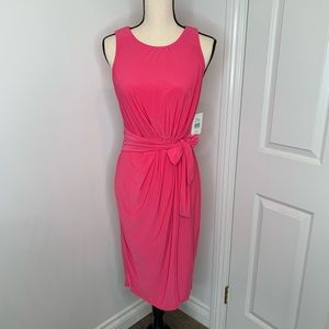 SUPERFOX waist tie drape sleeveless dress